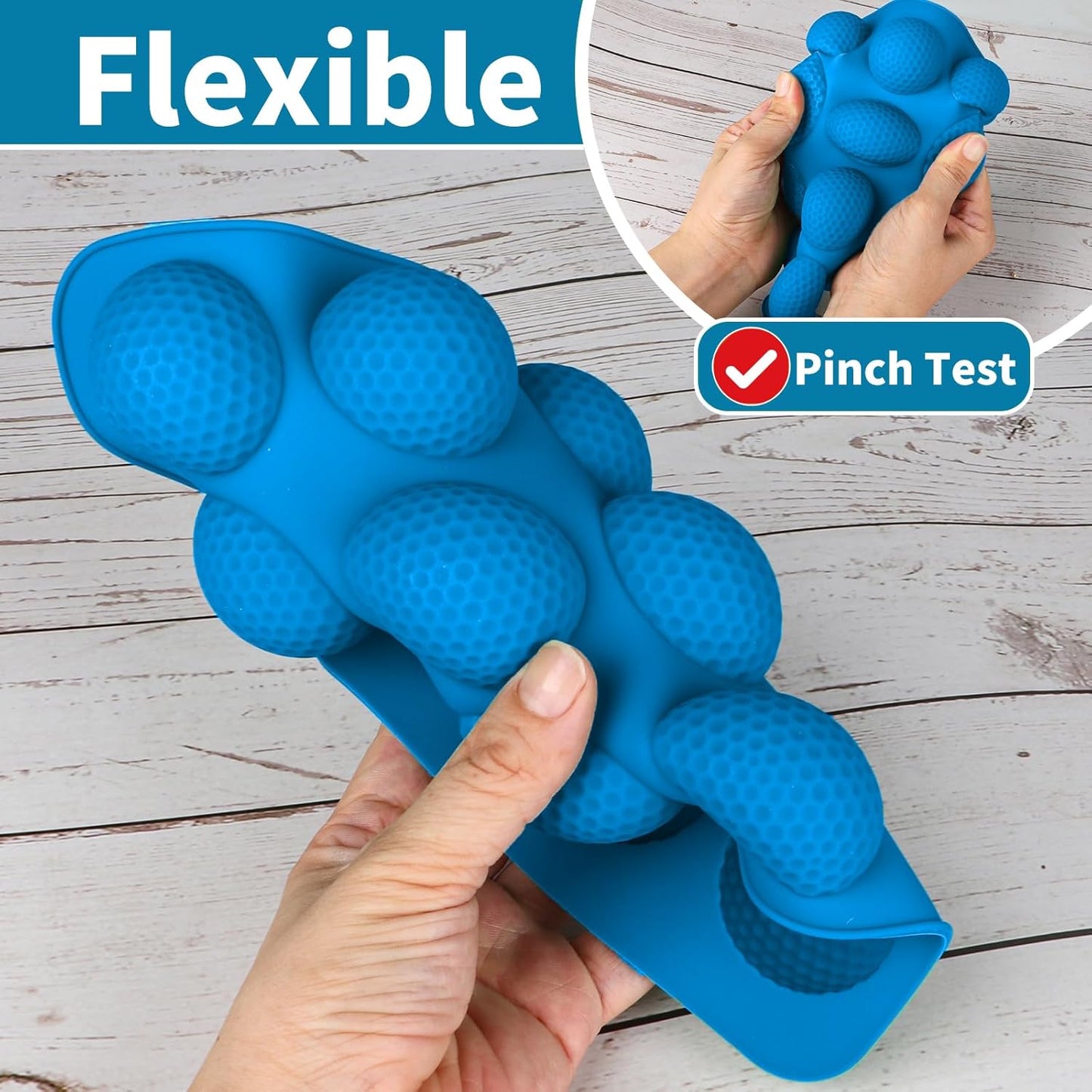 Golf Ball Cake Pop Mold, 2 Pack Golf Ball Chocolate Molds, 12-Cavity 3D Golf Ball Silicone Mold for Cupcake Decorations, Hot Chocolate Bomb, Candy (Blue)