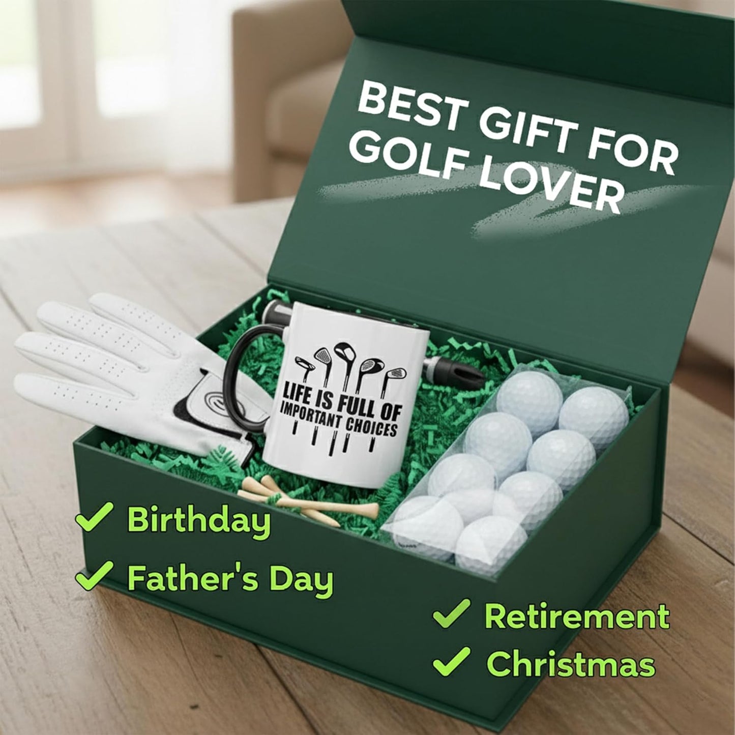 Funny Golf Gifts for Men Golfers, Golf Mugs for Men Funny “Life is Full of Important Choices” Design, Golfing Mug Black Handle, Coffee Mugs Golfs for Office, Christmas Gift, Fathers Day Golfs Cup