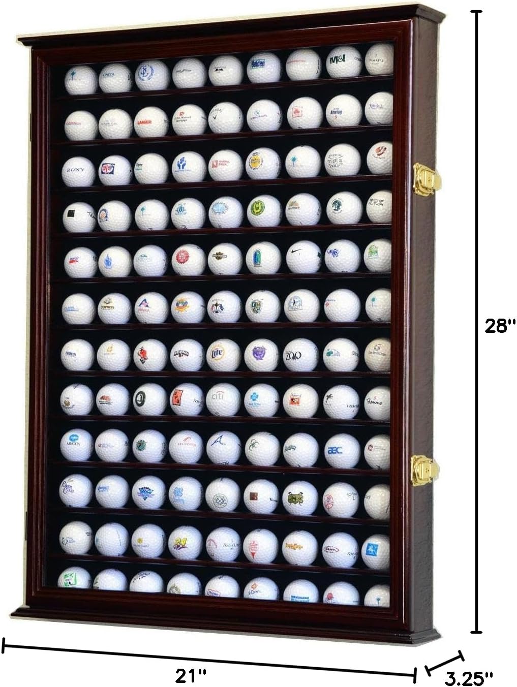 Golf Ball Display Case Holder Cabinet Wall Rack Stand Select Your Size 98% UV Lockable 5 Sizes 4 Colors to Choose