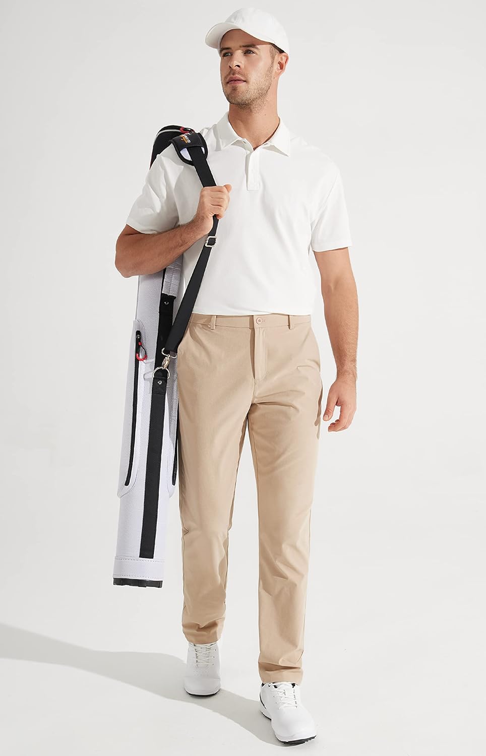 Libin Mens Golf Pants Stretch Work Dress Pants 30"/32"/34" Quick Dry Lightweight Casual Comfy Trousers with Pockets