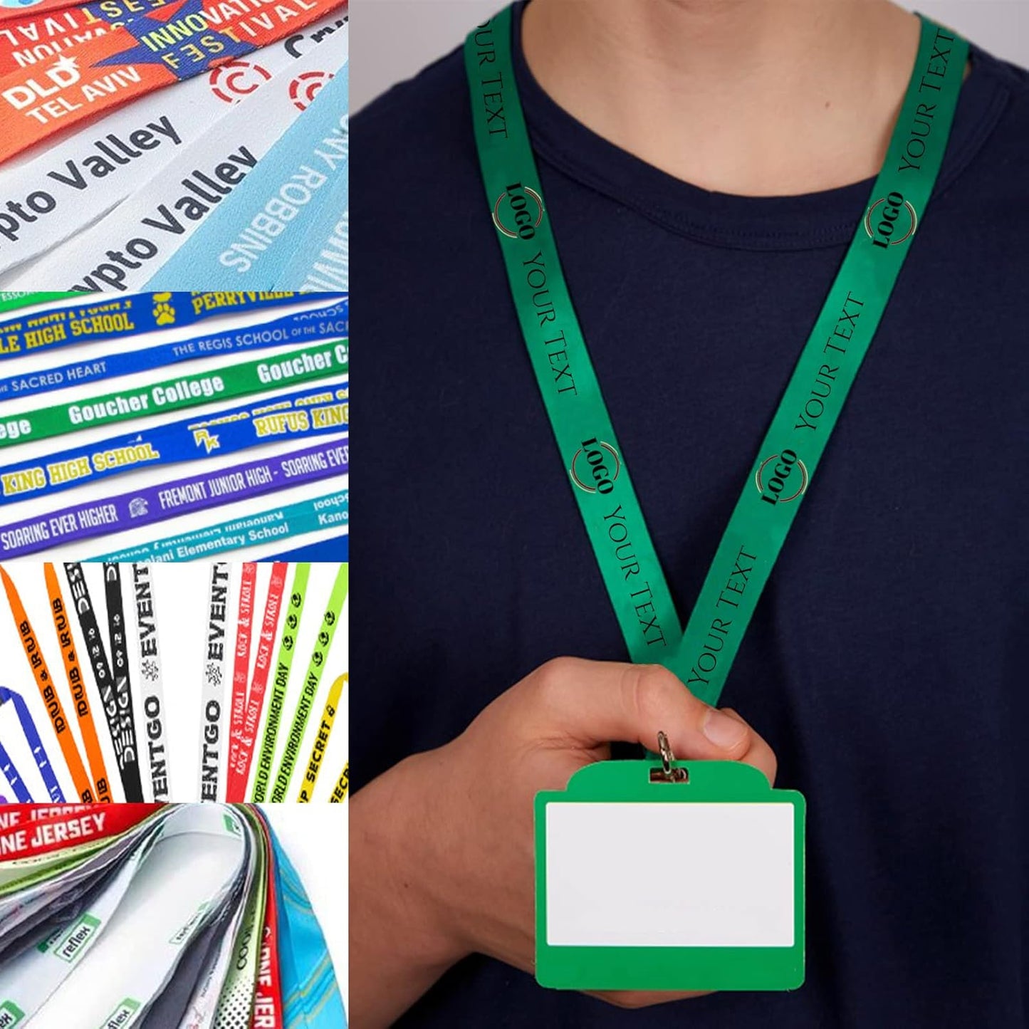 XRLSG Personalized Custom Lanyards with Logo/Photo/Text/Name for Office, School, Event