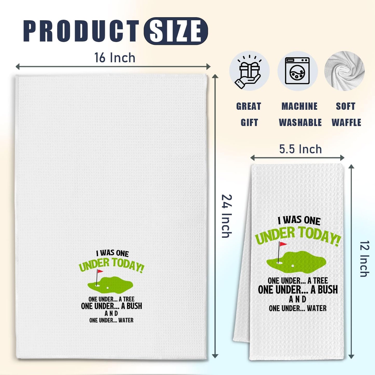 Funny Golf Kitchen Towels, Gift for Golfers Dish Tea Towels for Kitchen Decor, Golfing Gift for Men Women Decorative Hand Towel for Bathroom, 16x24 Inches