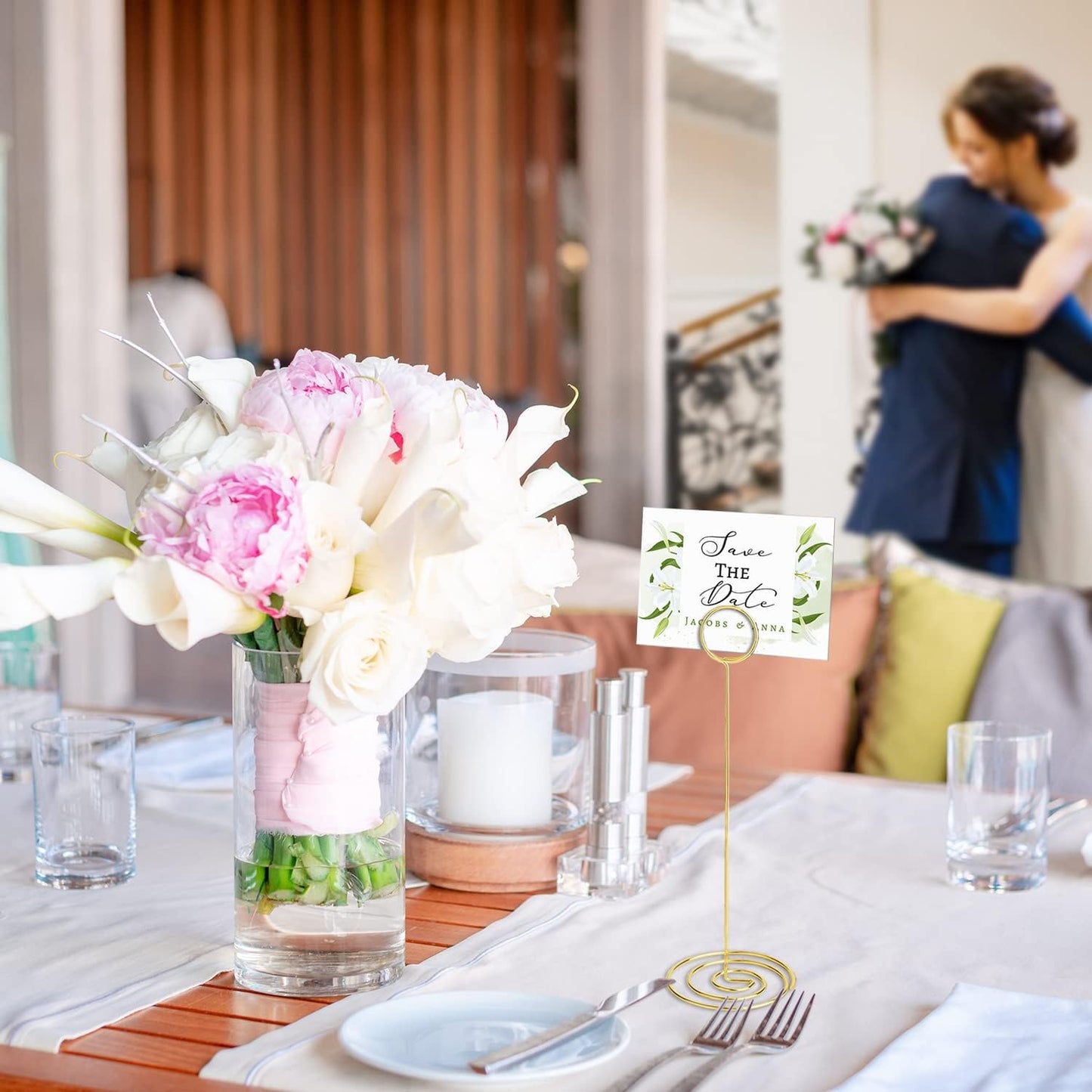 Table Number Holders 10Pcs - 8.75 inch Tall Table Number Stands Place Card Holder for Wedding Party Graduation Reception Restaurant Home Photo Picture Office Memo (Gold, 8.75")