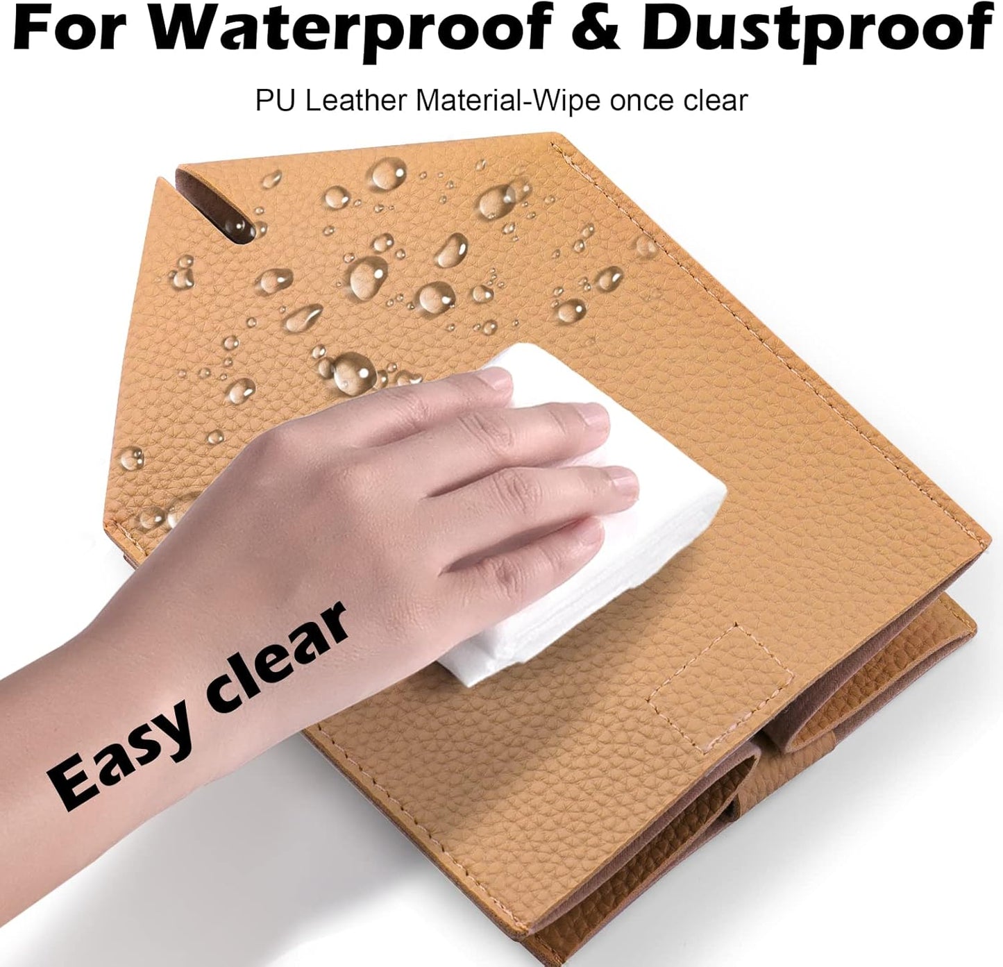 Tissue Box Cover, Tclouda, Modern PU Leather Square Tissue Box Holder for Creative Decorative, Ideal for Bathrooms/Office/Car/Nightstand/Outdoor Tent/Dining Table, 5"X5"X5", Single Claybank