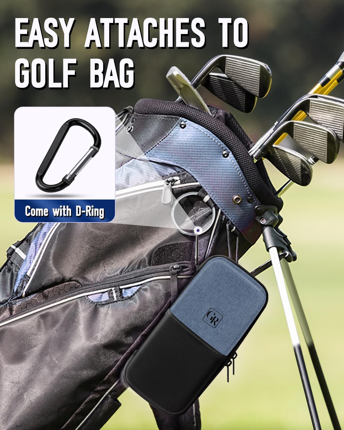 Active Carbon Fabric Odor - Absorbing Golf Glove Holder Case with Glove Shaper - Fits Golf Club Bag, Multifunctional Golf Organizer for Phone, Tees, Divot Tool, Golf Gifts for Men & Women