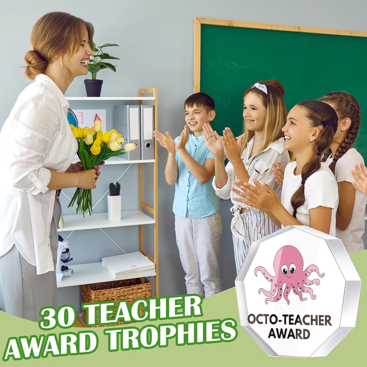30 Pcs Funny Trophy Awards Gifts Bulk Christmas Small Clear Acrylic Team Reward Medallions for Employee Staff Appreciation Coworker Teacher Nurse Office