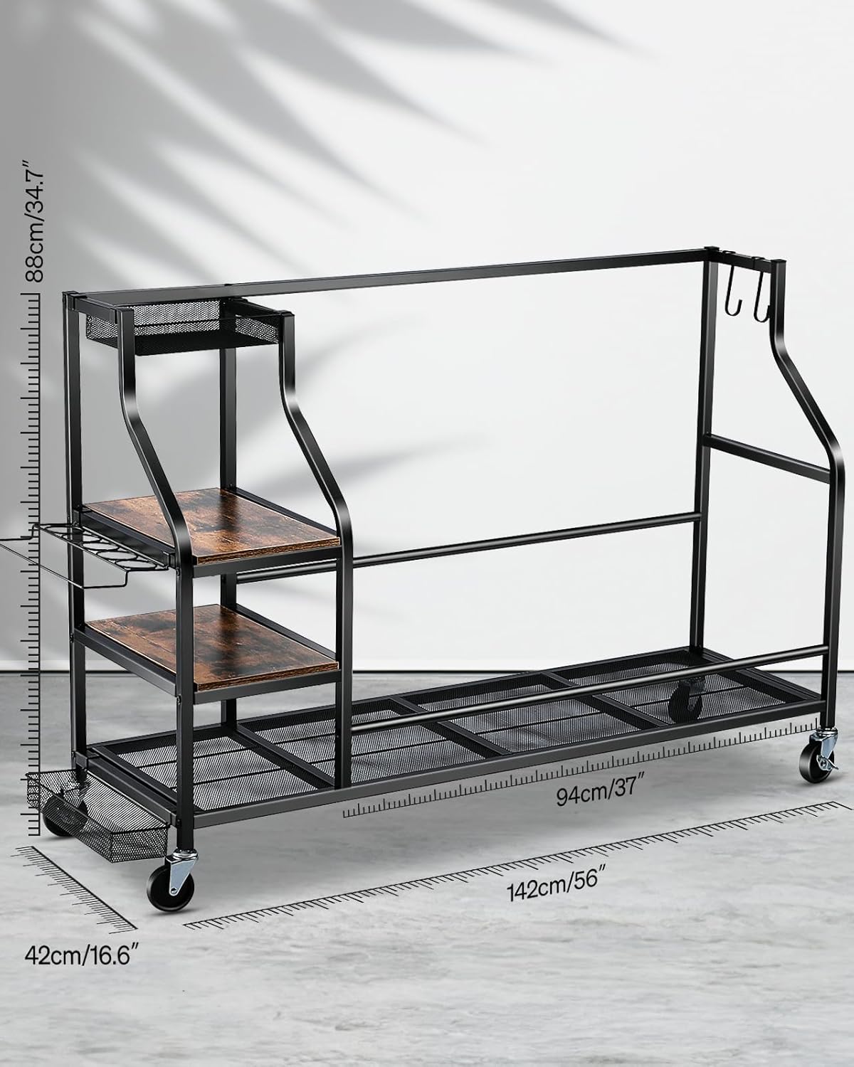 Golf Bags Storage Garage Organizer- Golf Bag Stand for Golf Bags, Clubs, Balls, Golf Equipment Accessories, Golf Bag Storage Rack with Wheels for Garage, Club, Basement