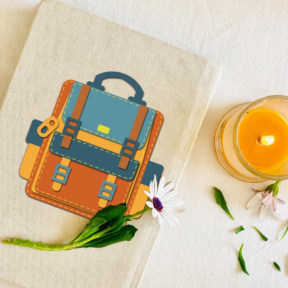 MAYJOYDIY School Bags Metal Die Cuts Student Stationery Cutting Dies Stencil Crayon Stapler Embossing Scrapbooking Cuts Template for DIY Scrapbooking Craft Card Making Album Gift Decor