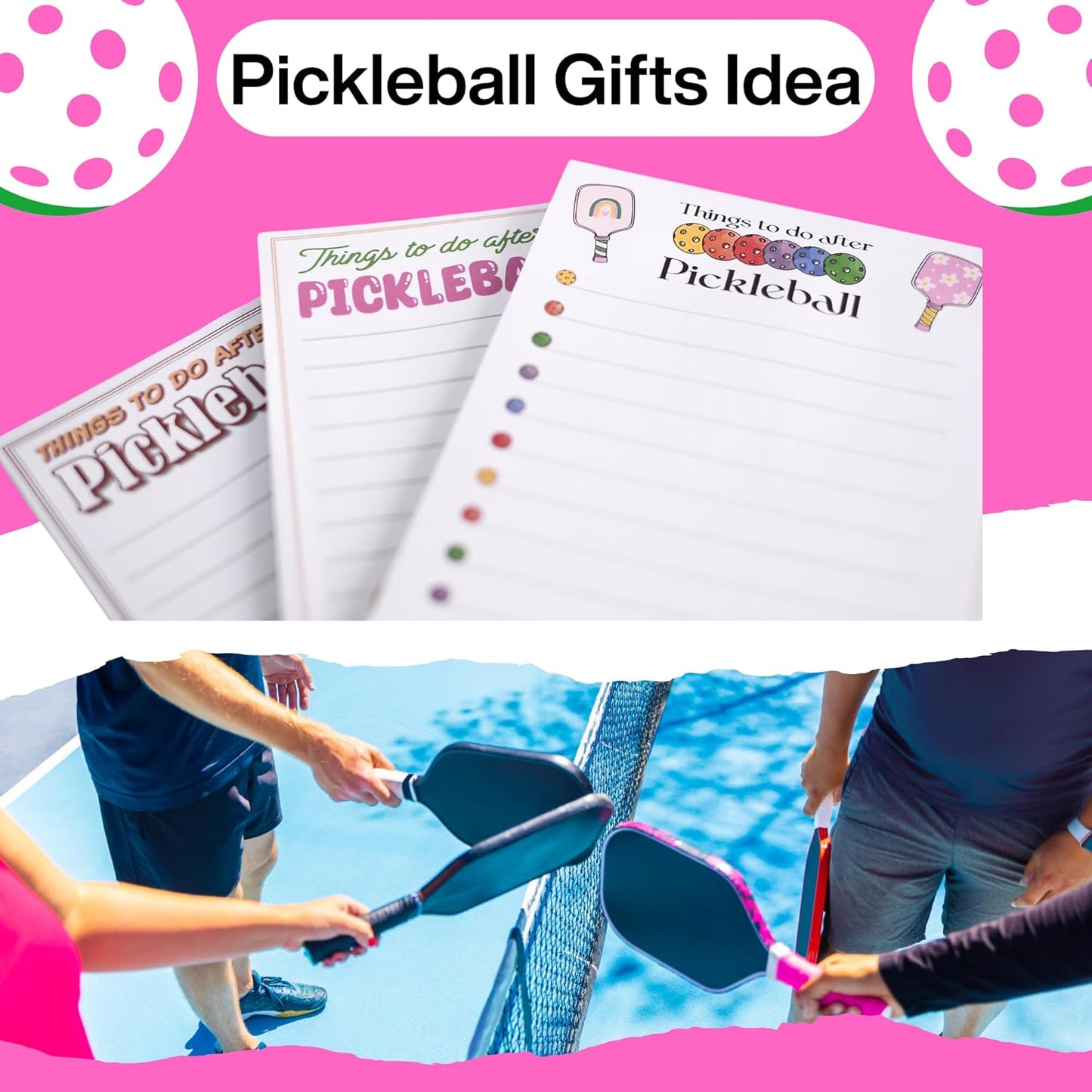 3pcs Pickleball Notepads, 150 Pages – Christmas Gifts, Funny Things to Do After Pickleball Memo Pads, Easy to Tear, Cute Office Supplies, Pickleball Gifts for Women, Novelty Notepads