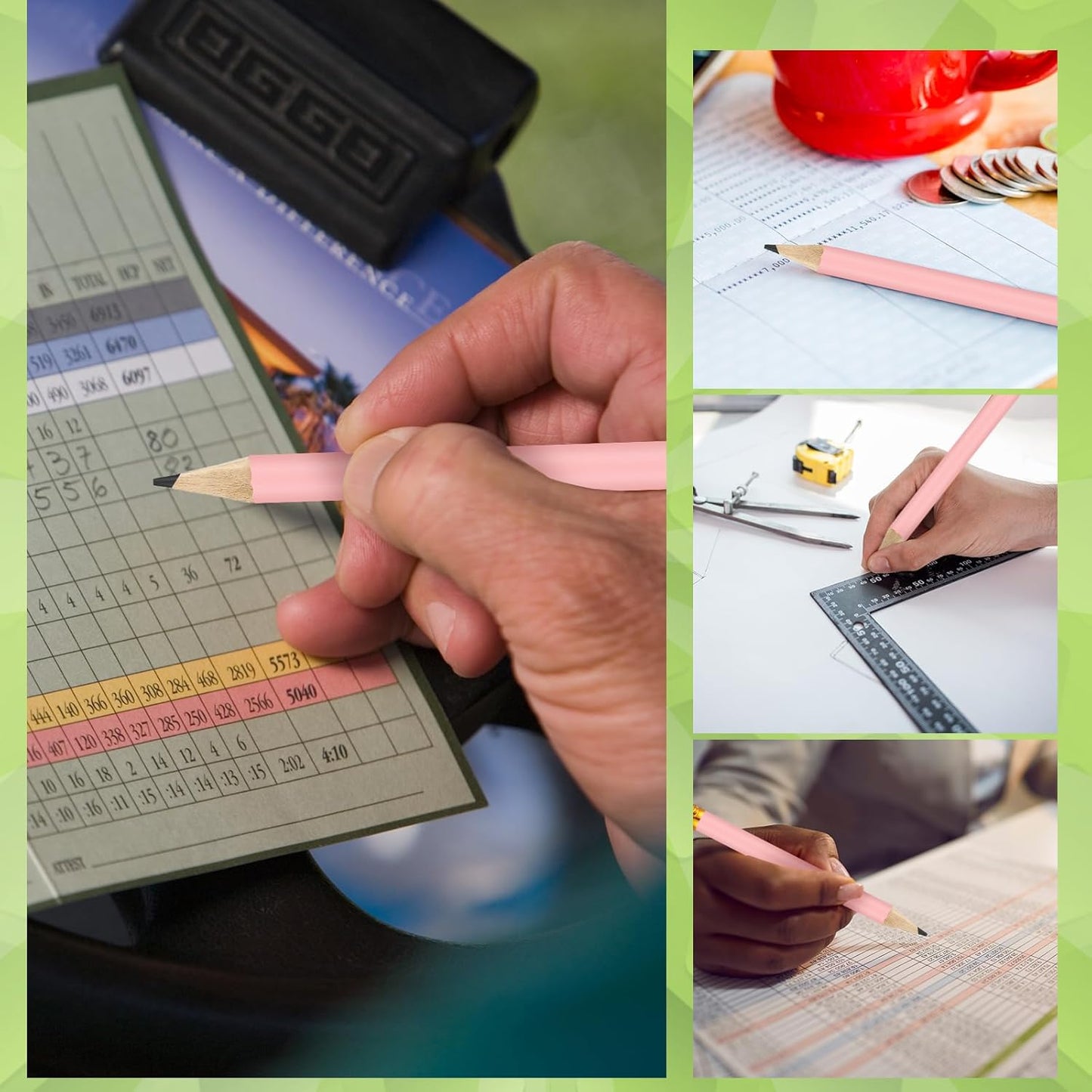 50 Pcs 4 Inch Mini Golf Pencils with Erasers Bulk Pack of Wooden Pencils for Parties Weddings School and Offices (Pink)