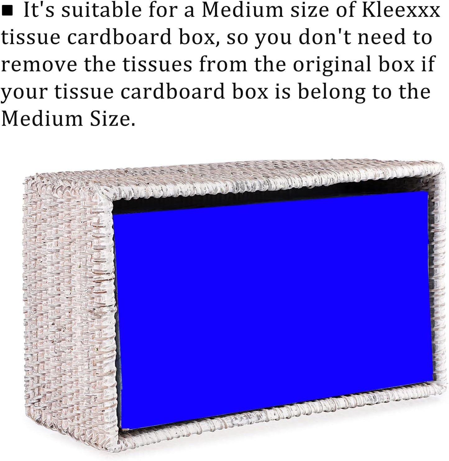 Sumnacon Tissue Box Cover Rectangle Tissue Box Rattan Tissue Box Holder,Wicker Decorative Tissue Holder for Bathroom Toilet Living Room Kitchen Office Table Desk, Whitewash