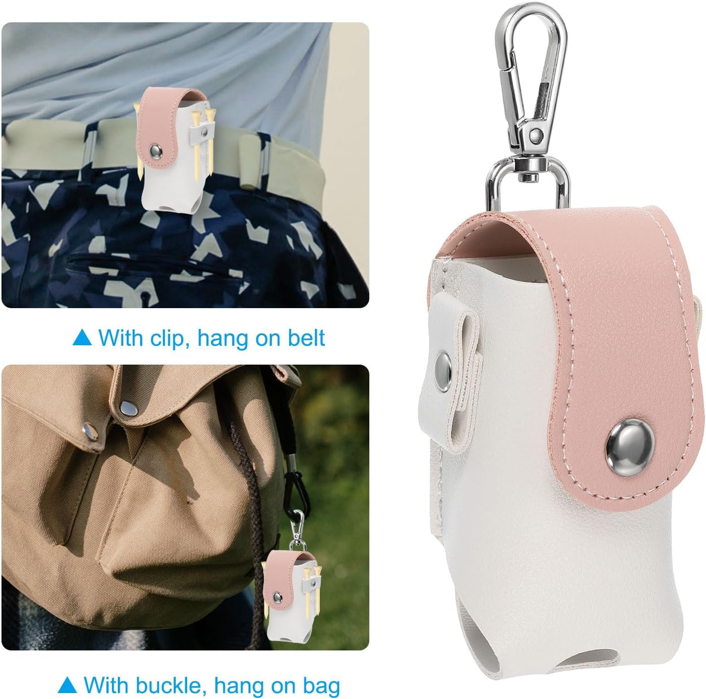 PATIKIL Golf Ball Waist Bag, Golf Ball Carry Pouch with Tee Holder, Buckle, Clip for Women Men Belt Golf Storage