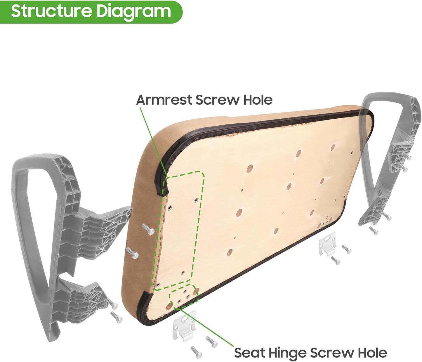 10L0L Golf Cart Front Seat Assembly for EZGO TXT 1994-2013, Factory Style Seat Bottom Cushions & Seat Back Replacement Kit