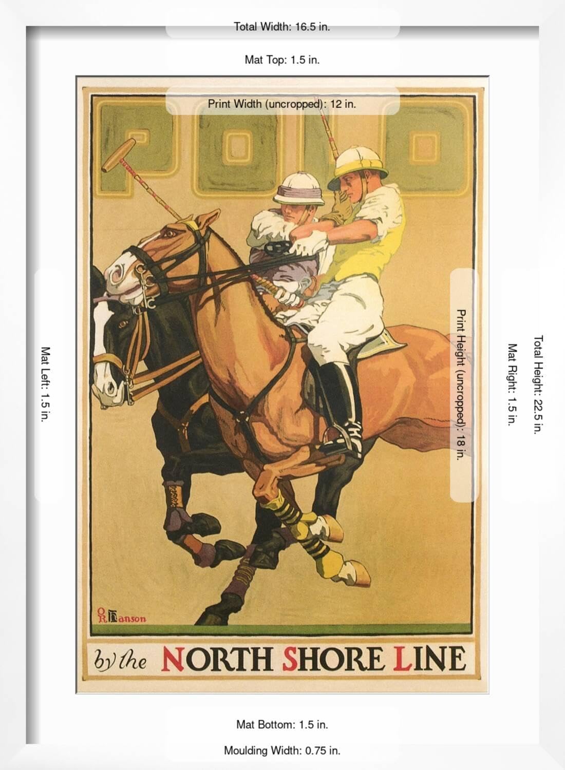 ART.COM Wall Art Print Polo Poster on White Frame, 17" x 23"