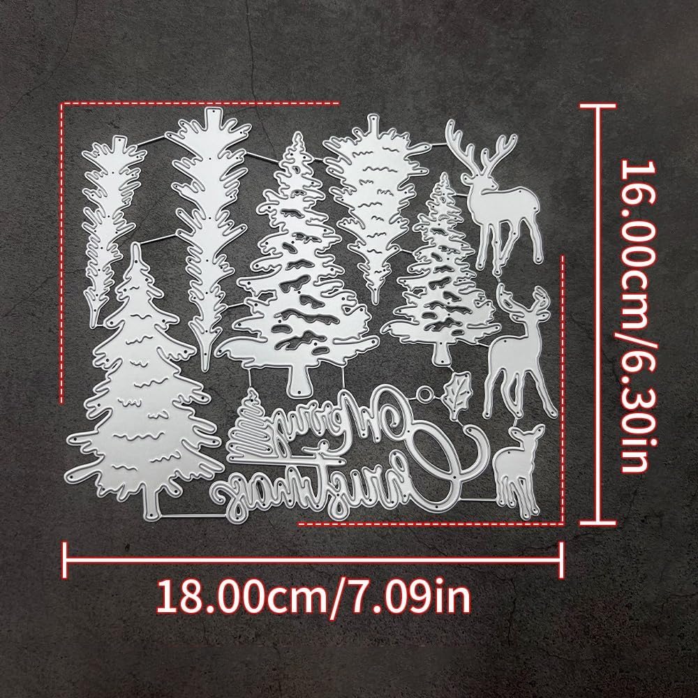 Lapoo Metal Cutting Die for Scrapbooking, 3D Backgrounds Frame New Cutting Dies DIY Album Card Making Decor Paper Metal Die Cuts Party Wedding Decorations (Christmas Numbers and Deer 7.1 x 6.3 in)