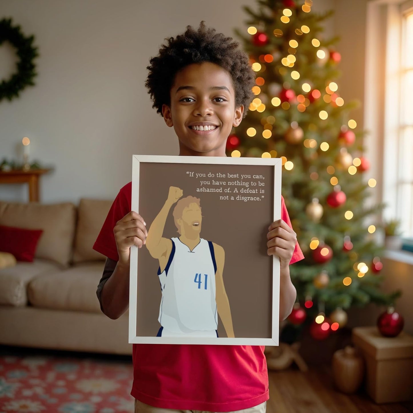 LOLUIS Motivational Basketball Superstar Hand-Drawn Artwork Sport Quote Wall Art Decorations (Unframed 8"x10", Basketball Player 10)