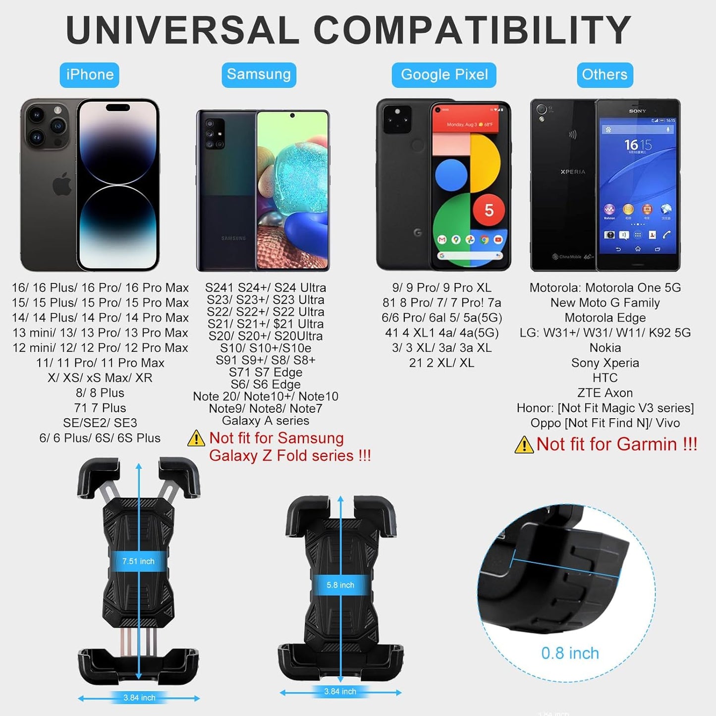 Golf Cart Phone Holder Mount Magnetic Fit EZGO/Club Car/Yamaha, With Vibration Damper and Anti-Shake Upgraded, Golf Phone Holder with Strength Magnetism For iPhone/Galaxy/Google Pixel 5.5"-7.58"