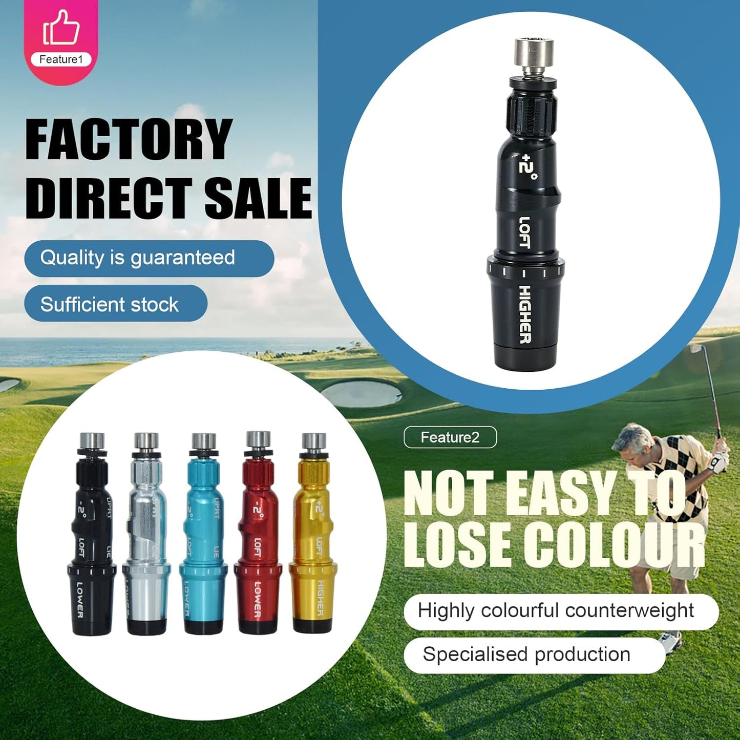 Club Sleeve for Taylor Made M3 M4 M5 M6 Golf Club Parts Shafts Accessories Connector Black 0.335 1 Pcs