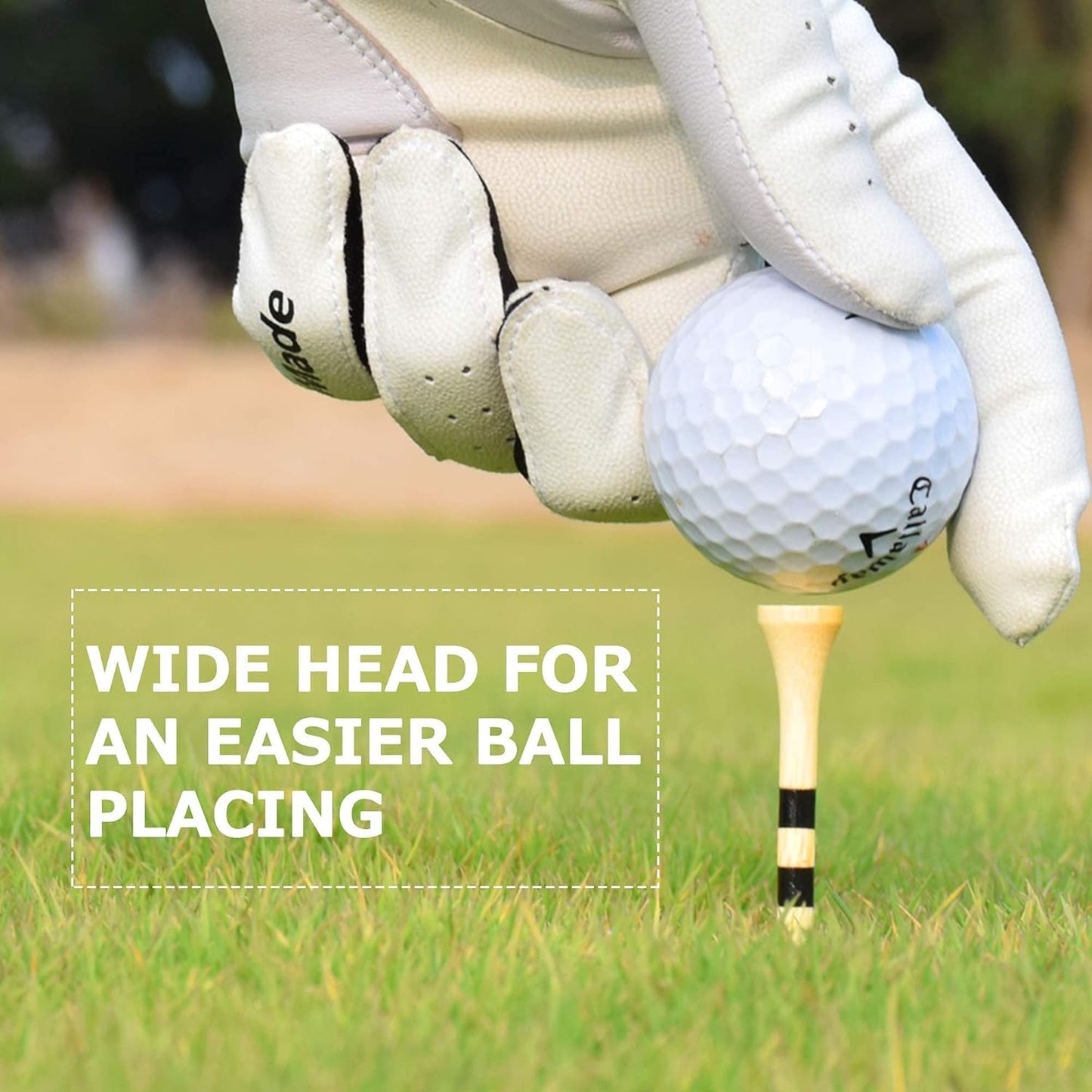 SAPLIZE Bamboo Golf Tees Pack of 100 or 150, Four Size Options (3-1/4", 2-3/4", 2-1/8", 1-1/2"), Stable and Reliable Golf Tees, Available in Natural Color