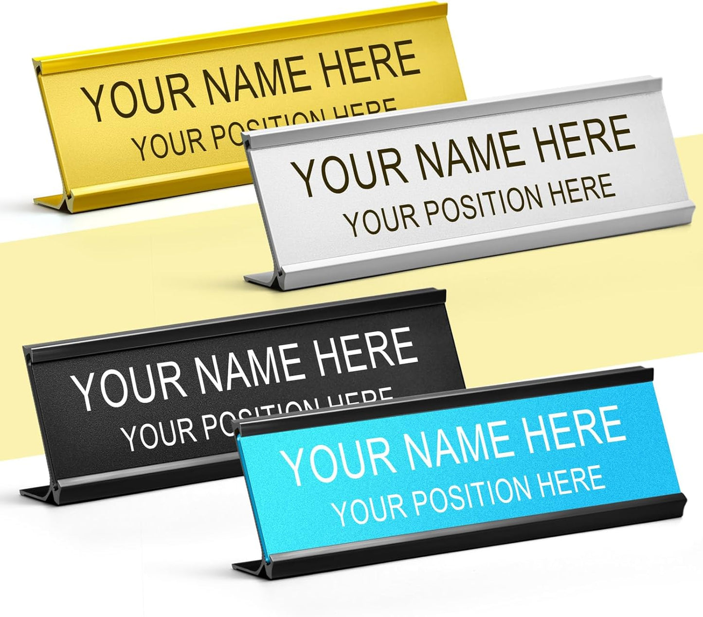 Metal Personalized Name Plate for Office Desk and Door - Aluminum Custom Name Plate and Plaque for Office Sign and Decor Accessories Gift for Teacher, Employee, Worker