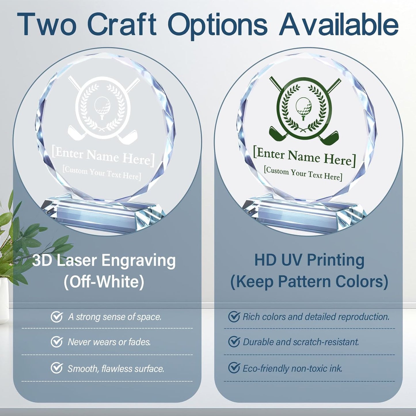 Custom Trophy Award, Plaques Personalized Engraved with Logo, Crystal Awards and Trophies for Corporate, Employee Recognition, Retirement, Sports - Coworker Employee Appreciation Gifts