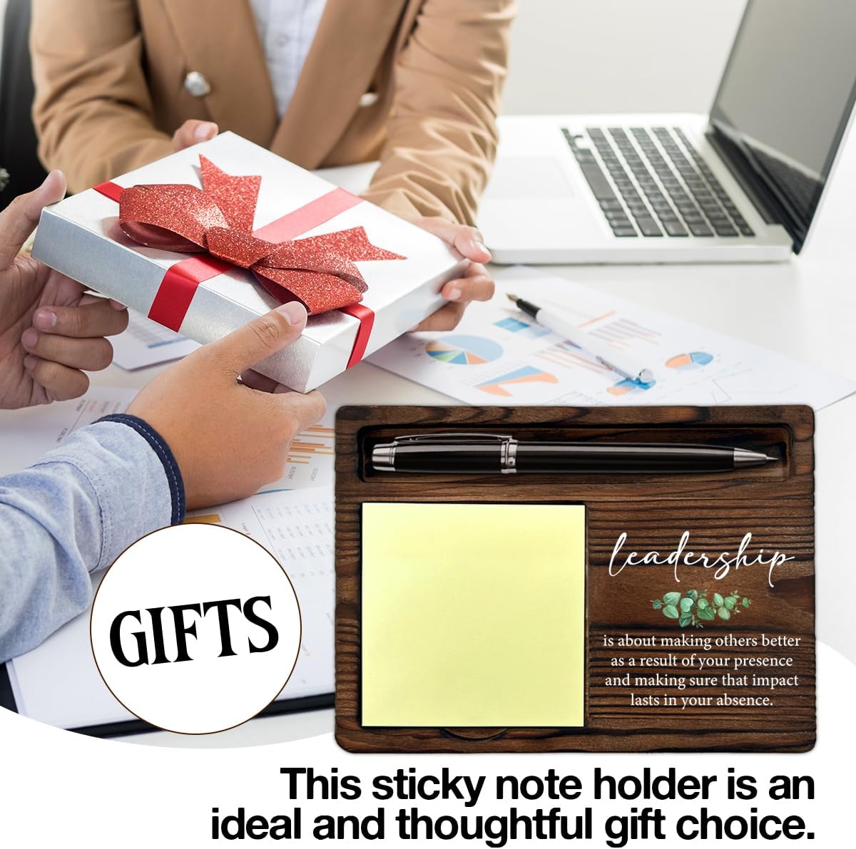 Leadership Gifts for Women Men, Gifts for Leader Boss Mentor Supervisor Coworker, Leadership Sticky Note Holder Office Decor Bosses Day Gift Ideas
