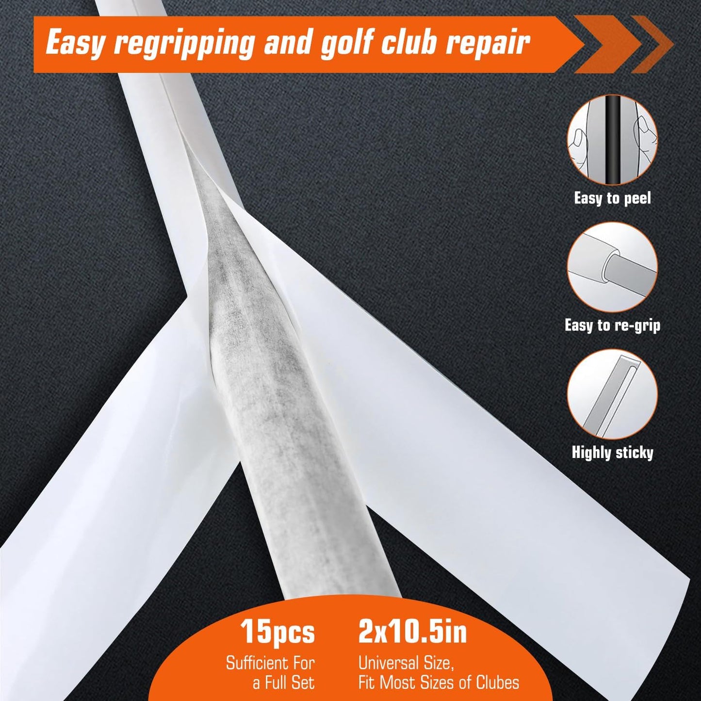 Golf Grip Regripping Kit for Home Use | Includes Retractable Hook Blade, 15 Grip Tape, Grip Tape Remover, Portable Table Vise & Rubber Clamp | Quick Repair Solution Set