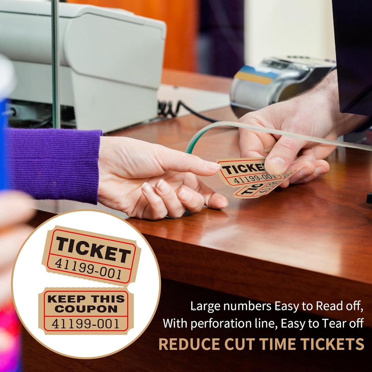 L LIKED Raffle Tickets Double Rolls 1000 per Roll 50/50 Raffle Tickets for Events, Entry, Class Reward, Prizes (Kraft)