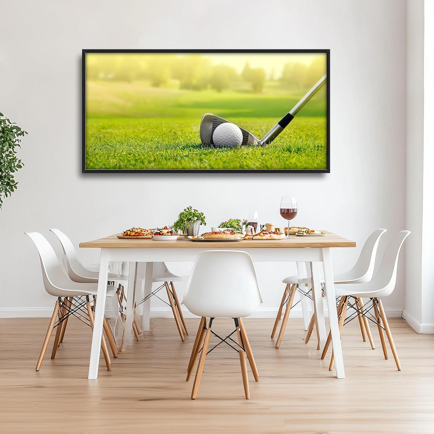 Large Golf Framed Wall Art for Living Room Golf Course Pictures Wall Decor Golf Sports Canvas Print Painting Artwork Modern Home Decorations for Bedroom Office 60x30 inch