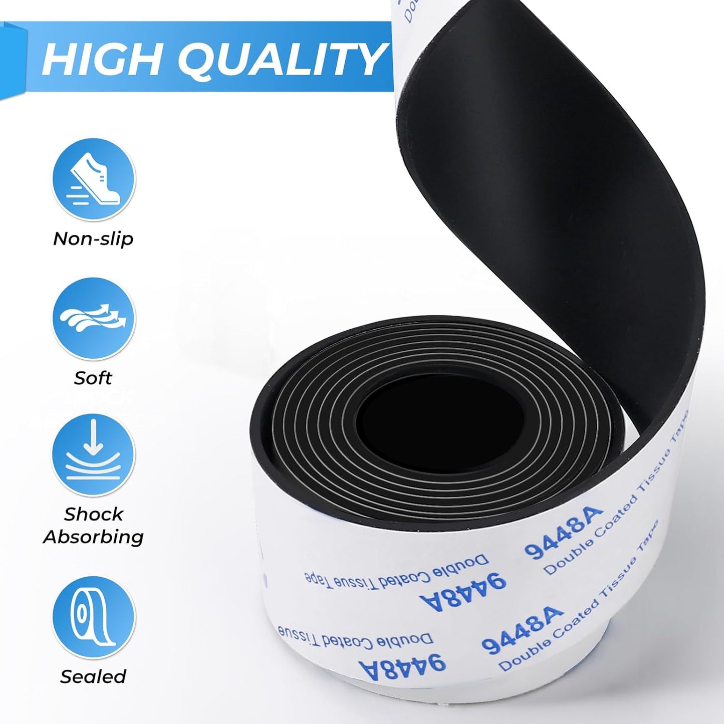 Non Slip Furniture Pads, 2 Rolls Rubber Furniture Pads Non Slip Pad, Anti Skid Pads for Furniture, Adhesive Rubber Tape for Any Furniture and Appliances 4x40 inch+1x40 inch