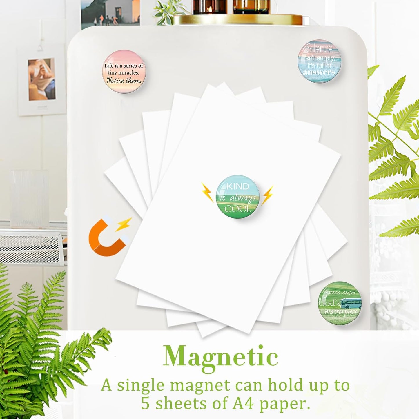 MORCART 16PCS Inspirational Magnets for Fridge, Motivational Quote Refrigerator Magnets Decorative for Locker Whiteboard Cabinet Office Kitchen Blackboard