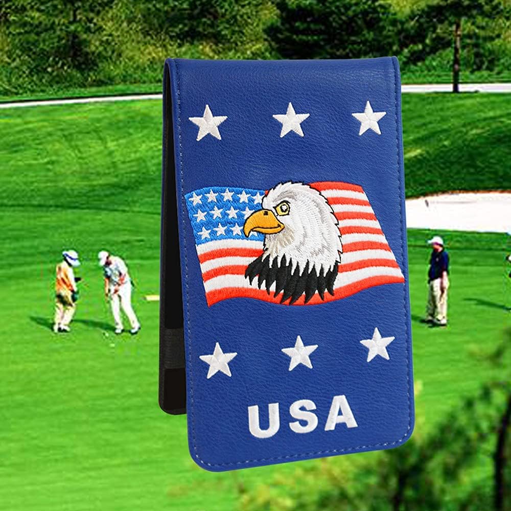 Golf Scorecard Holder Yardage Book Cover with Golf Ball Marker and A Free Pencil 4.5 × 7.5 inches Multi-Color