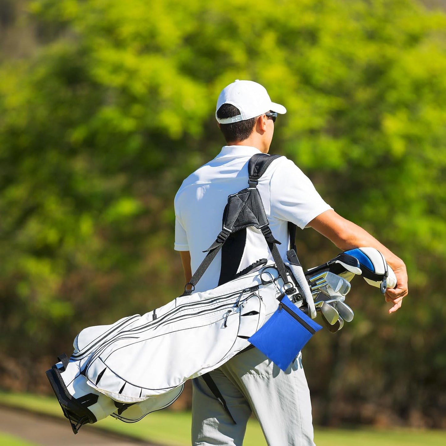 PATIKIL Golf Tee Pouch, Zipper Golf Ball Bag with Metal Lobster Claw Clip for Men Women Valuables Holder