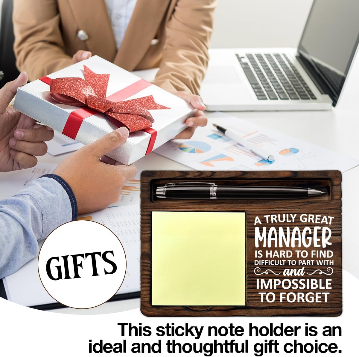 Best Manager Gifts for Men Women, Appreciation Gifts for Manager Leader Boss's Day Farewell Retirement Birthday, Managers Gift Sticky Note Holder Office Decor