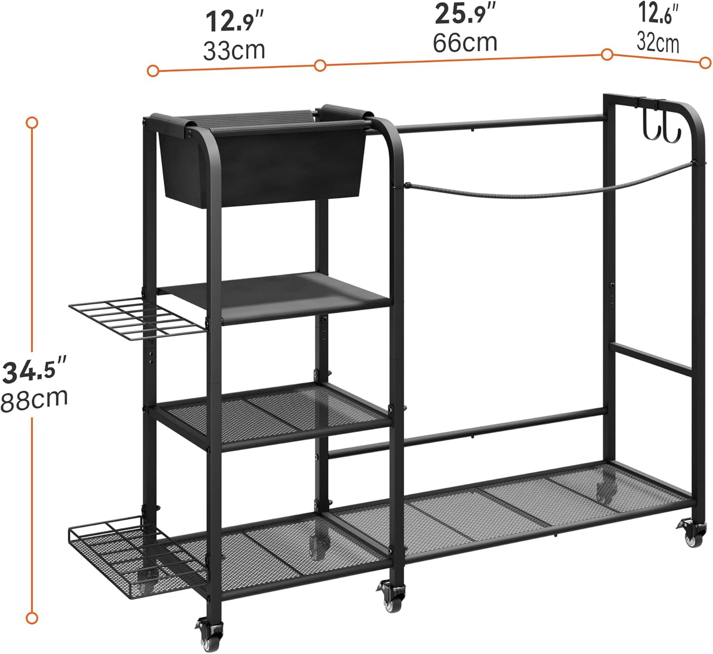 niffgaff Golf Bag Organizer Golfing Storage Stand for Garage Golf Bags Golfing Rack with Wheels Black