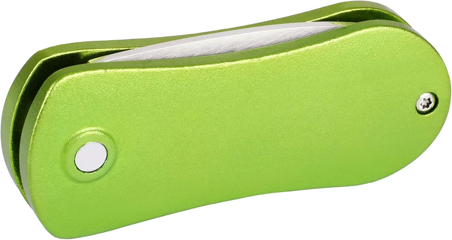 Mile High Life Golf Divot Repair Tool, All Metal Foldable Divot Tool with Pop-up Button & Magnetic Ball Marker