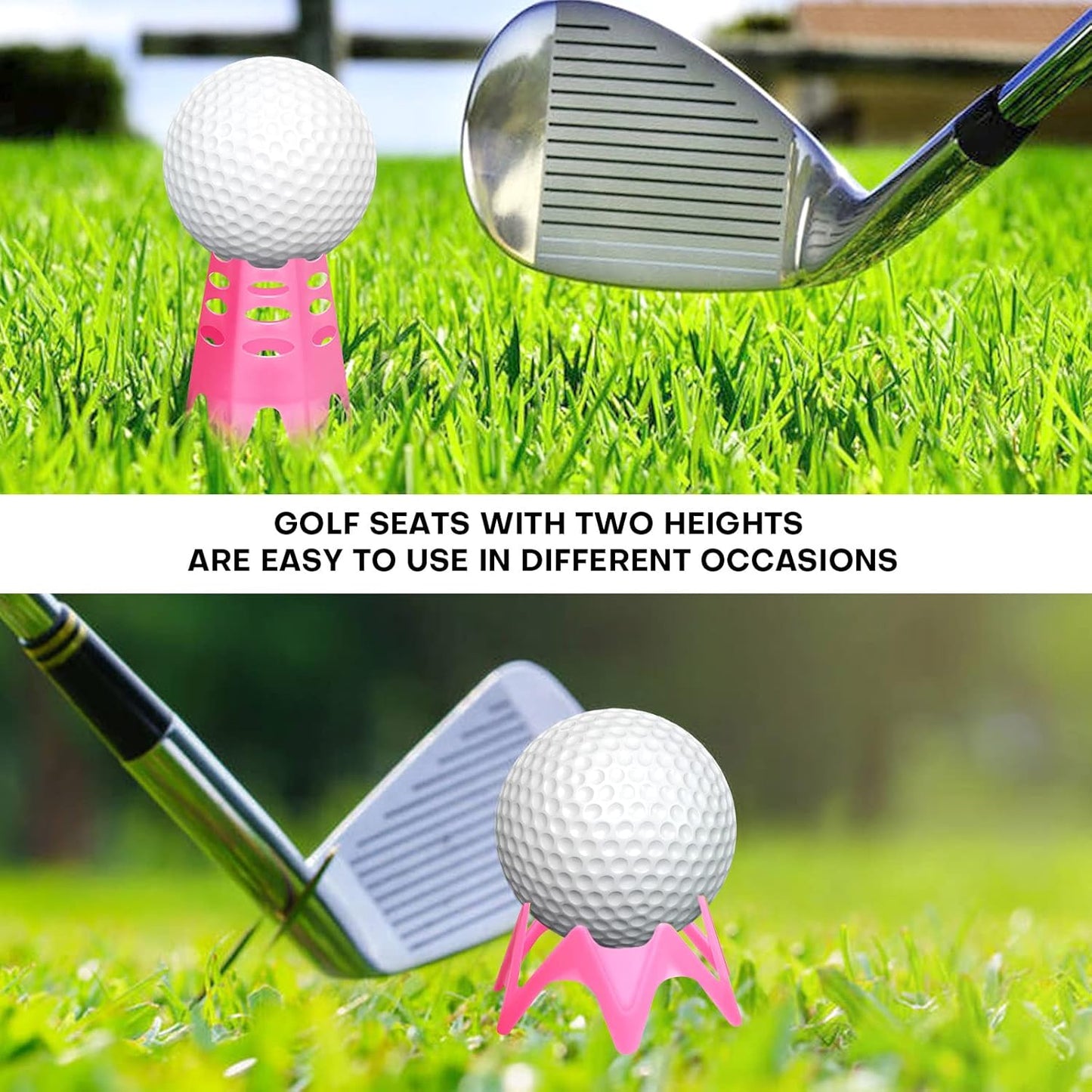 Golf Simulator tees, 24Pcs Plastic Golf Mat Tees for Home, Outdoor or Indoor Golf Tees for Training, Practice Golf tees for Winter Turf and Driving Range, Pack of 12 Tall & 12 Small