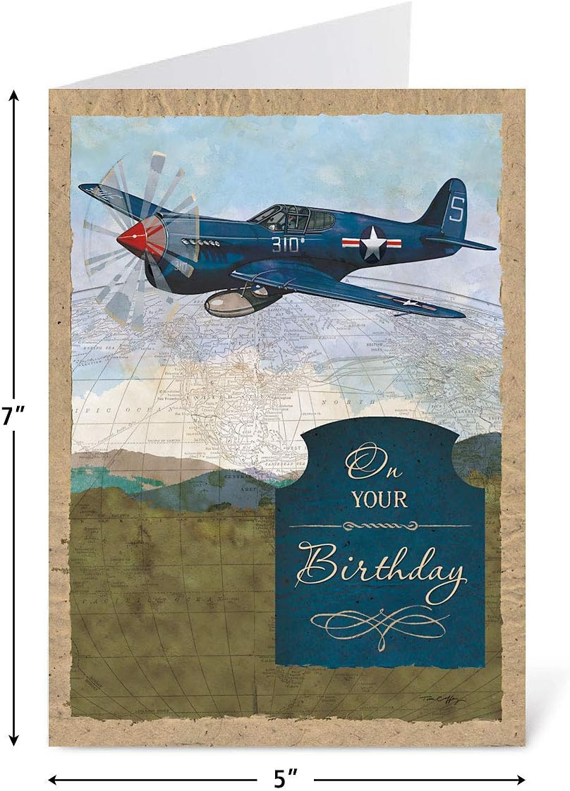 Current Vintage Travel Birthday Greeting Cards Value Pack - Set of 20, 10 Unique Designs, Large 5 x 7 Inch Cards, Sentiments Inside, Envelopes Included