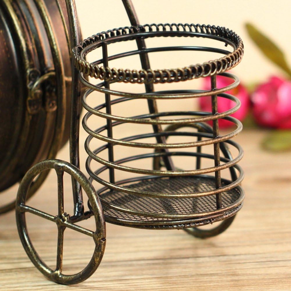 Desk Clock Vintage Table Clock Desktop Farmhouse Tabletop Metal Clock for Office Bedroom Silent Quartz Decor Double Sided