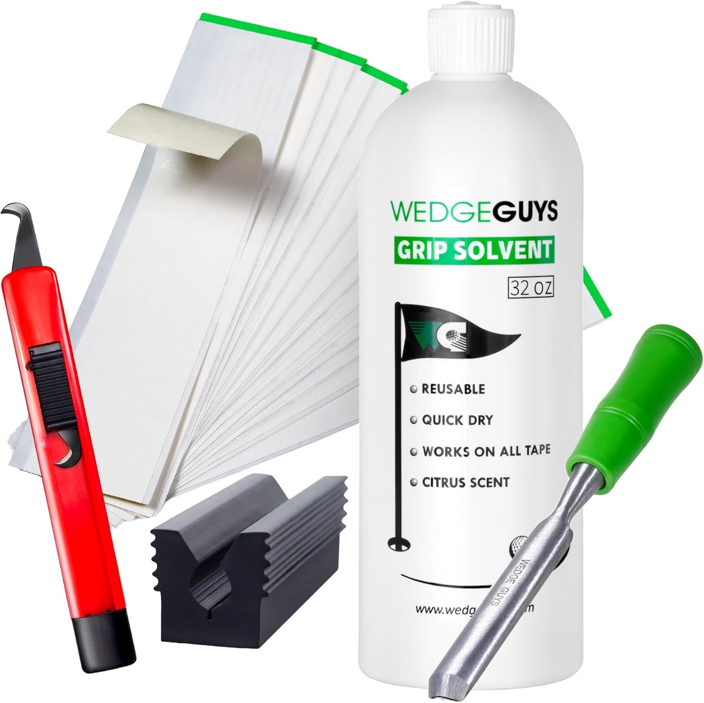 Wedge Guys Professional Golf Grip Tape Solvent for Regripping Golf Clubs | Golf Grip Solvent Solution for Easy Regripping and Golf Club Repair |