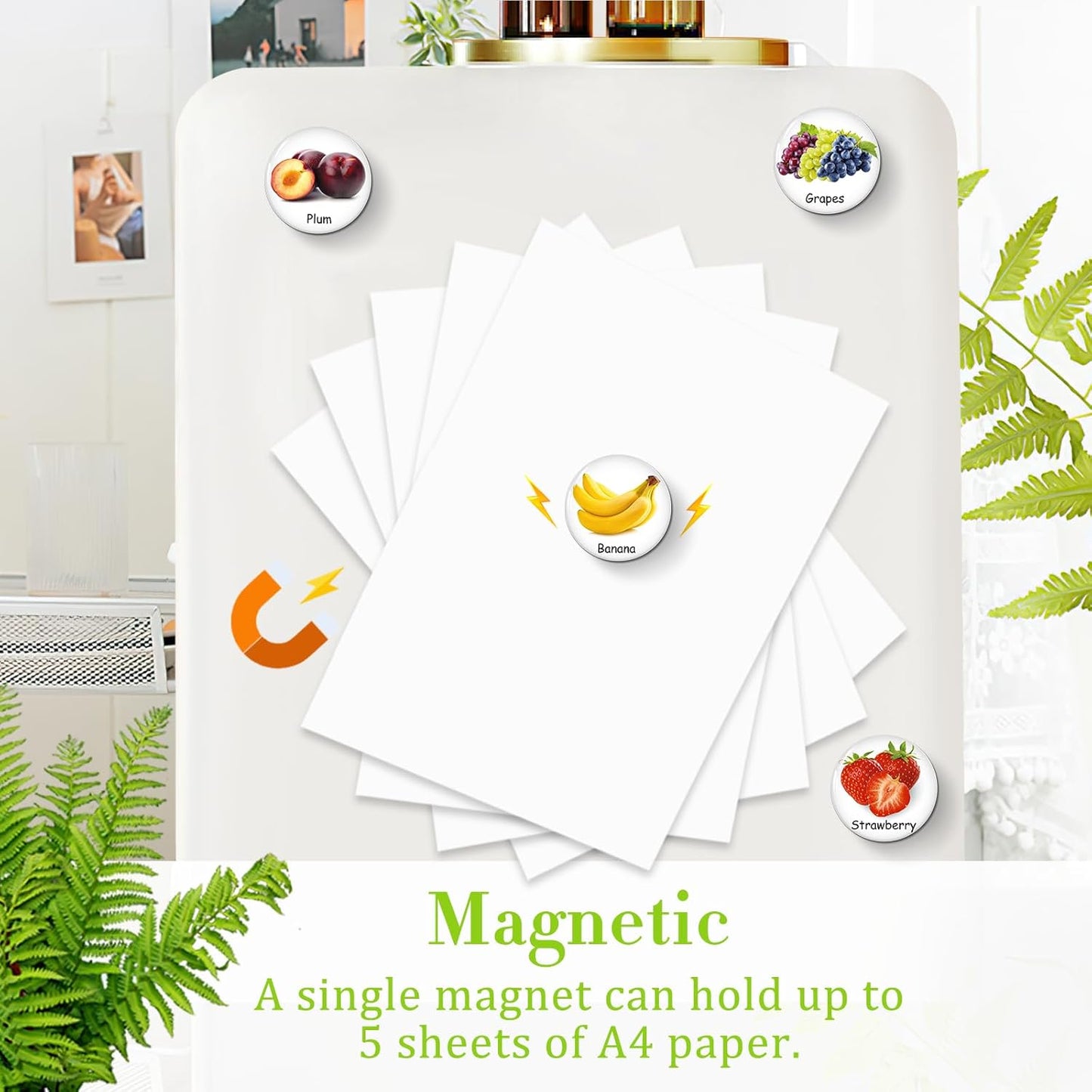 MORCART Fridge Magnets, 16PCS Food Fruit Magnets for Refrigerator Locker Whiteboard Decorative Magnetic Board Cabinets Classroom Office Cubicle School