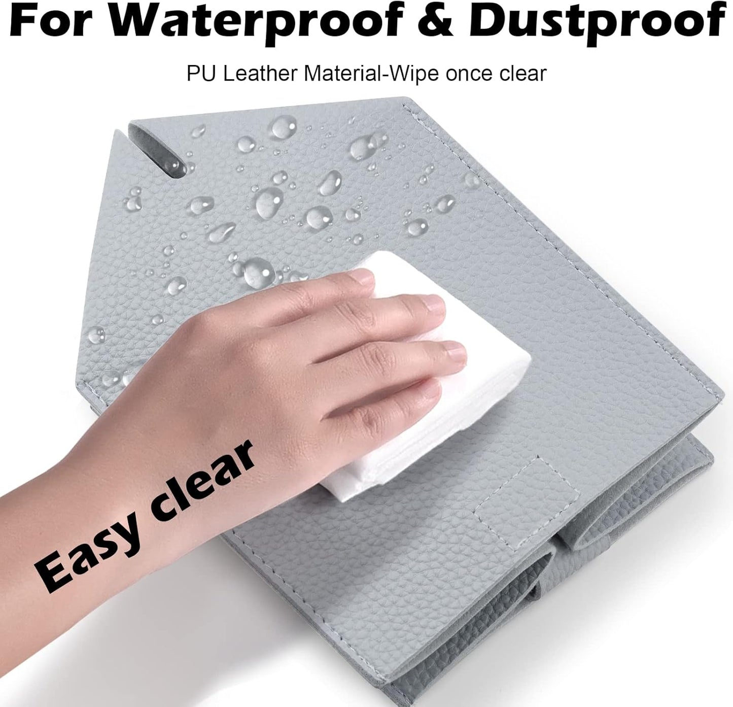 Tissue Box Cover, Tclouda, Modern PU Leather Square Tissue Box Holder for Creative Decorative, 2 Pack, Ideal for Bathrooms/Office/Car/Nightstand/Outdoor Tent/Dining Table, 5"X5"X5", Double Gray