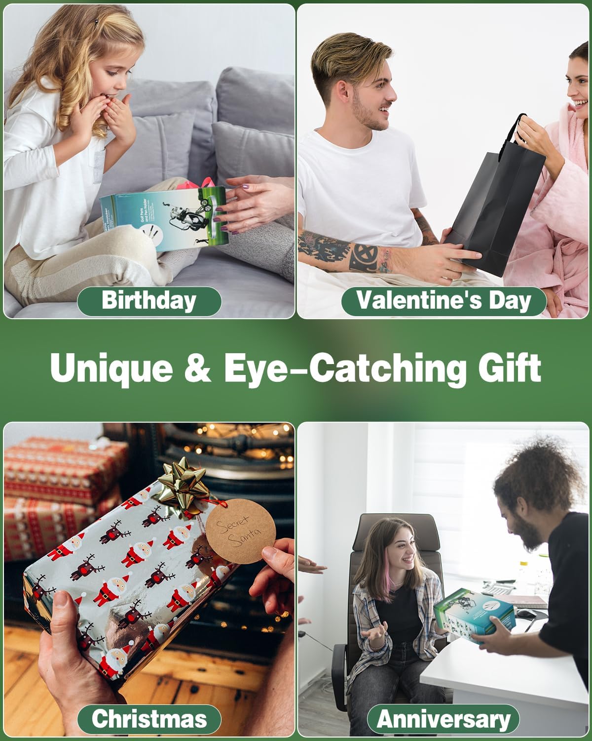 GreenHaven Golf Pen Holder Golf Gifts for Men Office Desk Decor Accessories Unique Christmas Stocking Stuffers Funny Birthday Gift for Men Women Adults Golfers Dad Boss Coworker Boyfriend