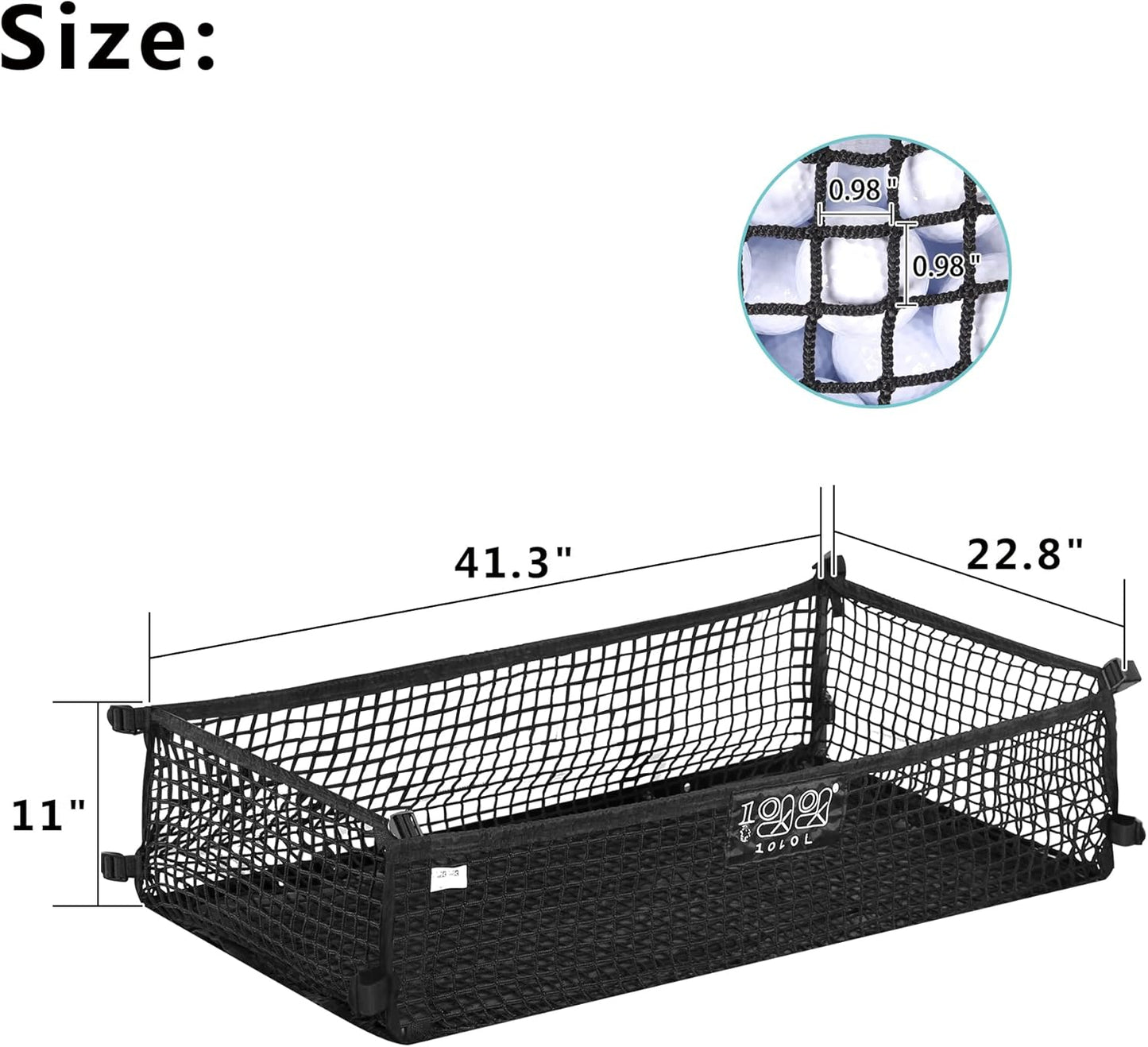 10L0L 4 Passenger Golf Cart Cargo Net for Yamaha,Club Car,EZGO, Adjustable Elastic Storage Net, Simple Golf Cart Cargo Mesh Organizer Nets with Strong Buckle