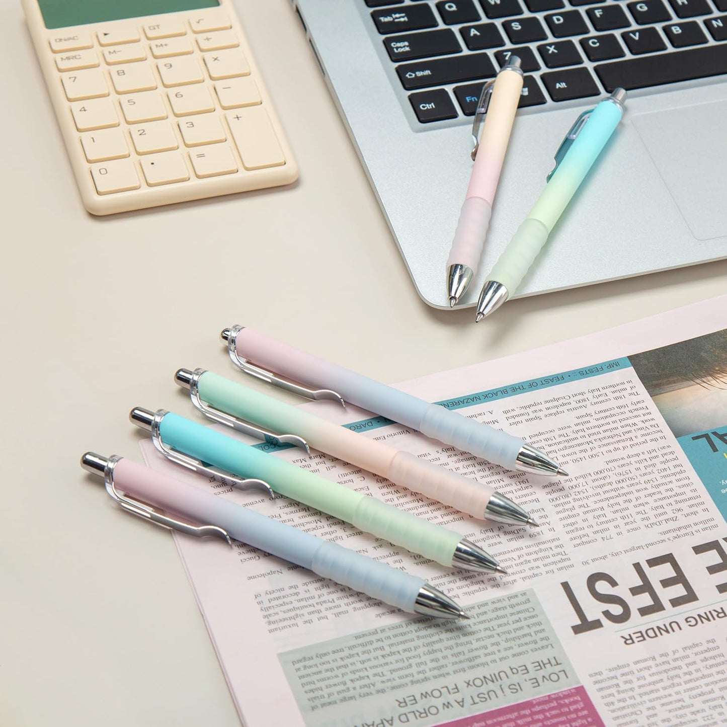 Gel Pens Fine Point 0.7mm Black Ink Gel Pen Retractable Cute Pens for Smooth Writing School Office Supplies, Pack of 18