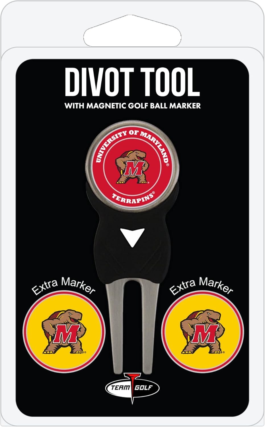 Team Golf NCAA Divot Tool with 3 Golf Ball Markers Pack, Markers are Removable Magnetic Double-Sided Enamel