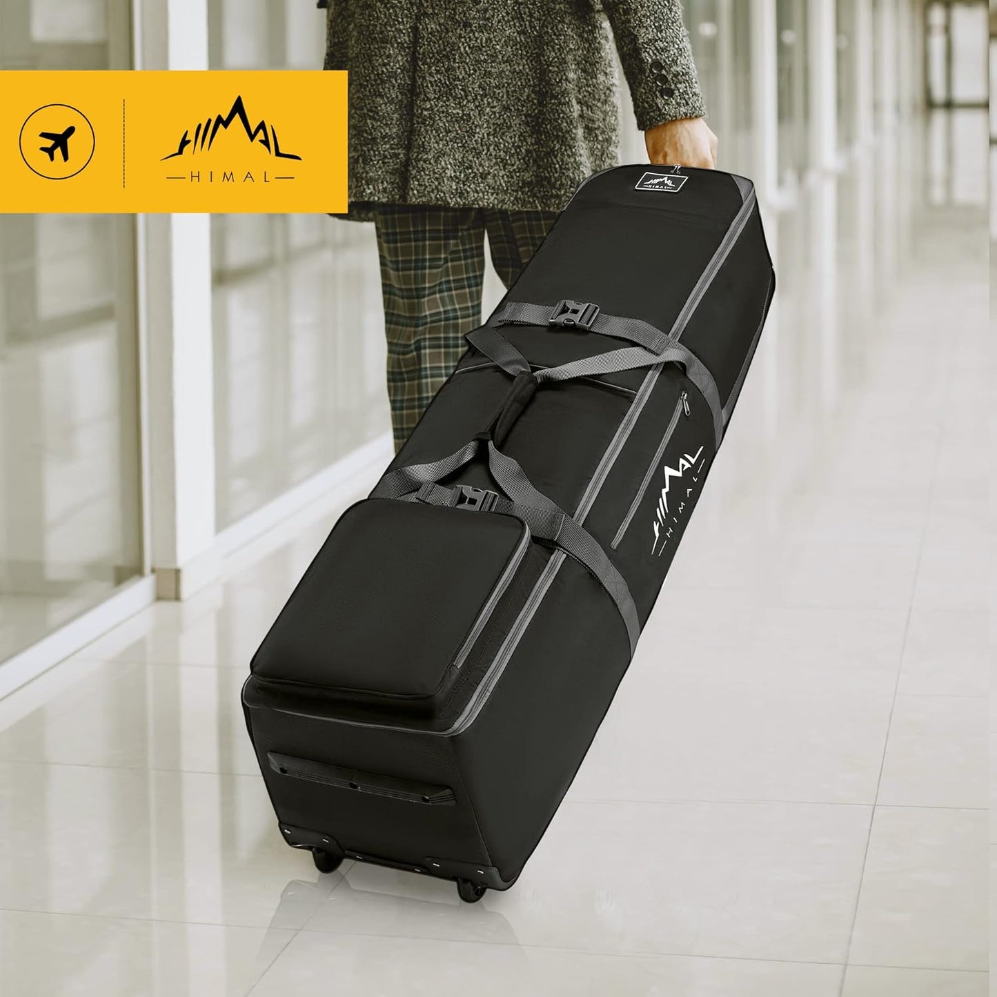 Golf Travel Bag with Wheels, 1200D Heavy Duty Oxford Fabric Golf Travel Case for Airlines