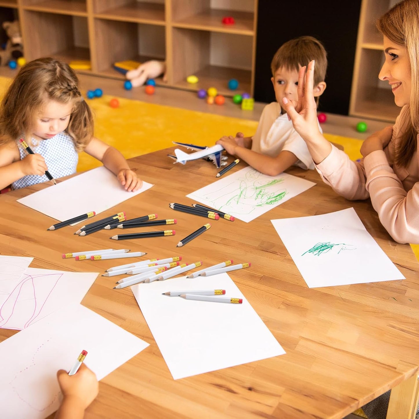 Chivao 288 Pieces Golf Mini Pencils Bulk with Eraser #2 HB Golf Short Pre Sharpened Pencils for Party Favors Office Supplies 4 Inch (Black and White)