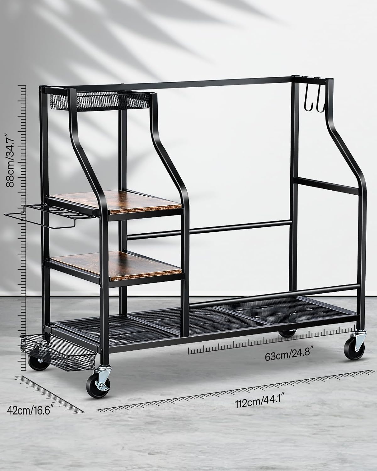 Golf Bags Storage Garage Organizer- Golf Bag Stand for Golf Bags, Clubs, Balls, Golf Equipment Accessories, Golf Bag Storage Rack with Wheels for Garage, Club, Basement