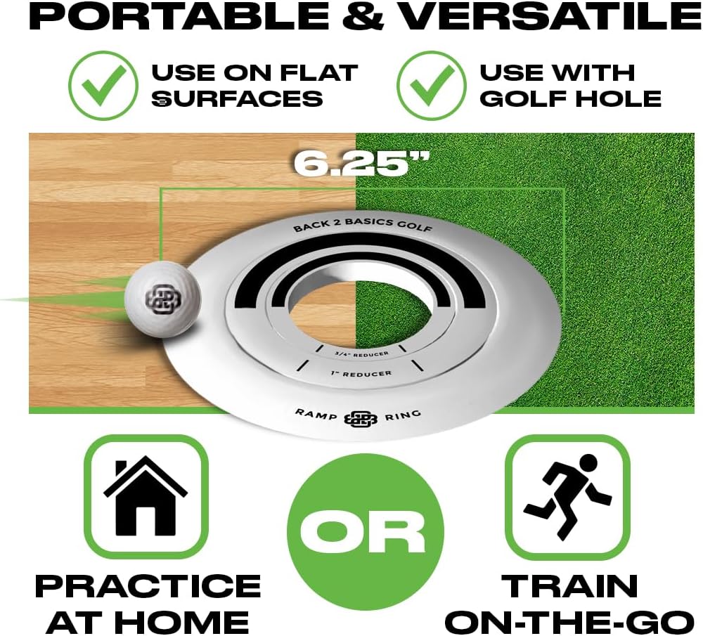 3-Piece Putting Ring Set, Putting Green Indoor Ramp Ring & Hole Reducers for Ultimate Precision Golf Practice, Usabe for Indoor Golf Hitting Mat & Putting Green Outdoor, Golfing Gifts for Men & Women